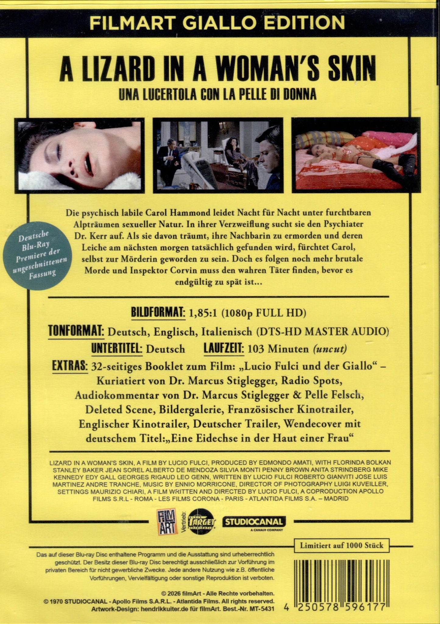 A Lizard in a Woman's Skin (1971) LE 1000 Filmart - Blu-ray Region B