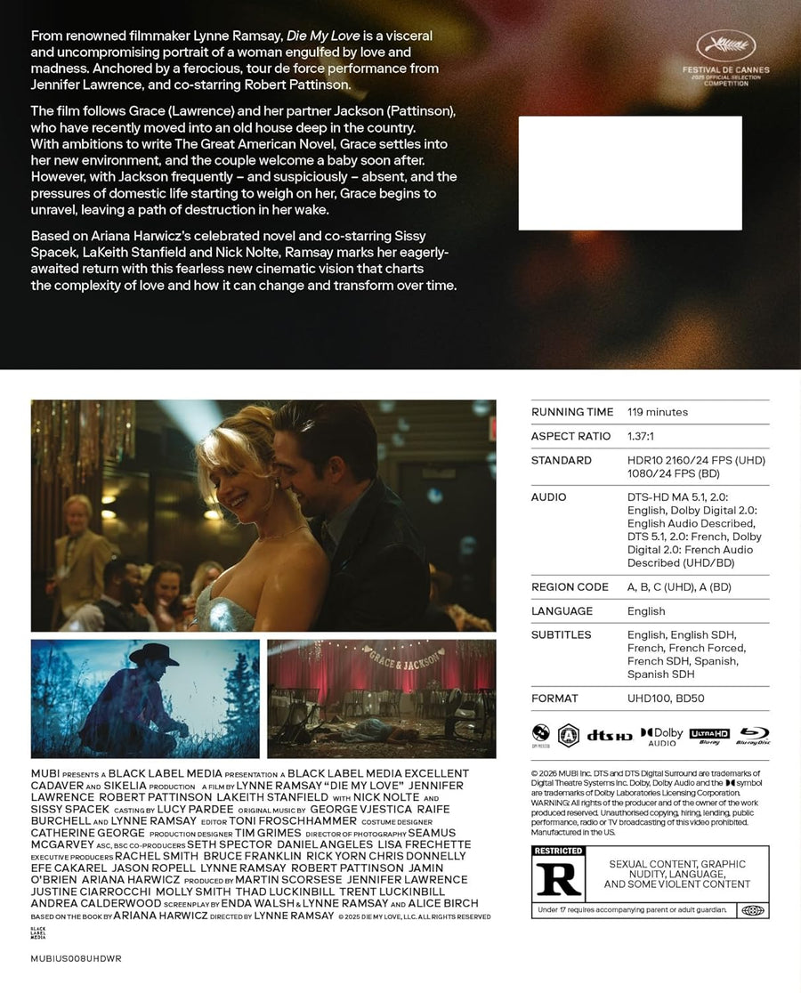 PRE-ORDER Die My Love (2025) Mubi - 4K UHD / Blu-ray