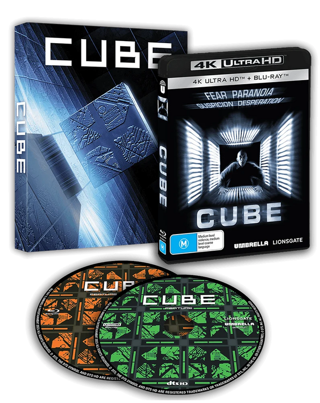 PRE-ORDER Cube (1997) *NOTE* w/ Slipcase Umbrella - 4K UHD / Blu-ray Region Free