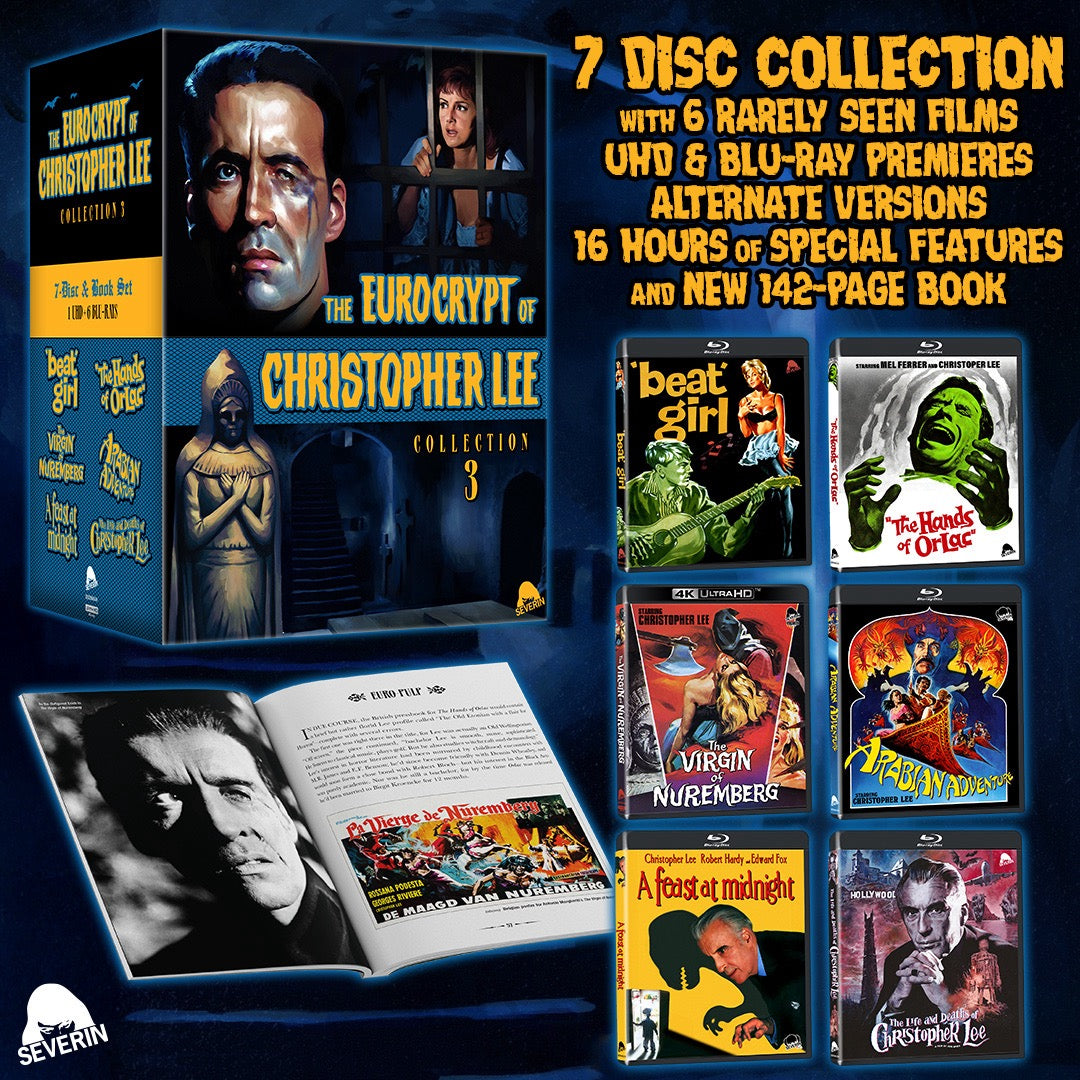PRE-ORDER The Eurocrypt of Christopher Lee (6 Films) 7-Disc Box Set Severin - 4K UHD / Blu-ray