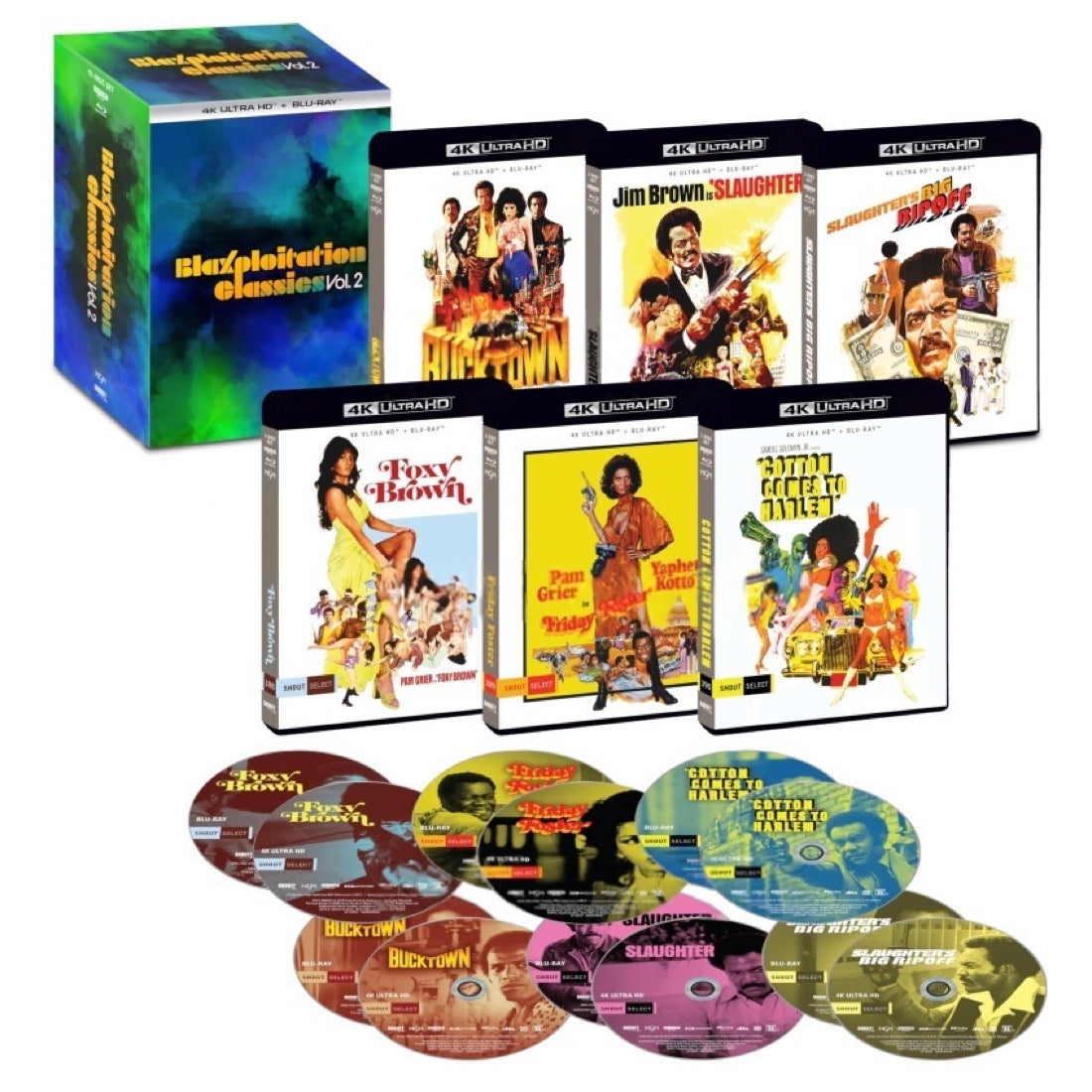 Blaxploitation Classics: Vol. 2 (6 Films) Limited Edition Box Set Shout Factory - 4K UHD / Blu-ray Region A