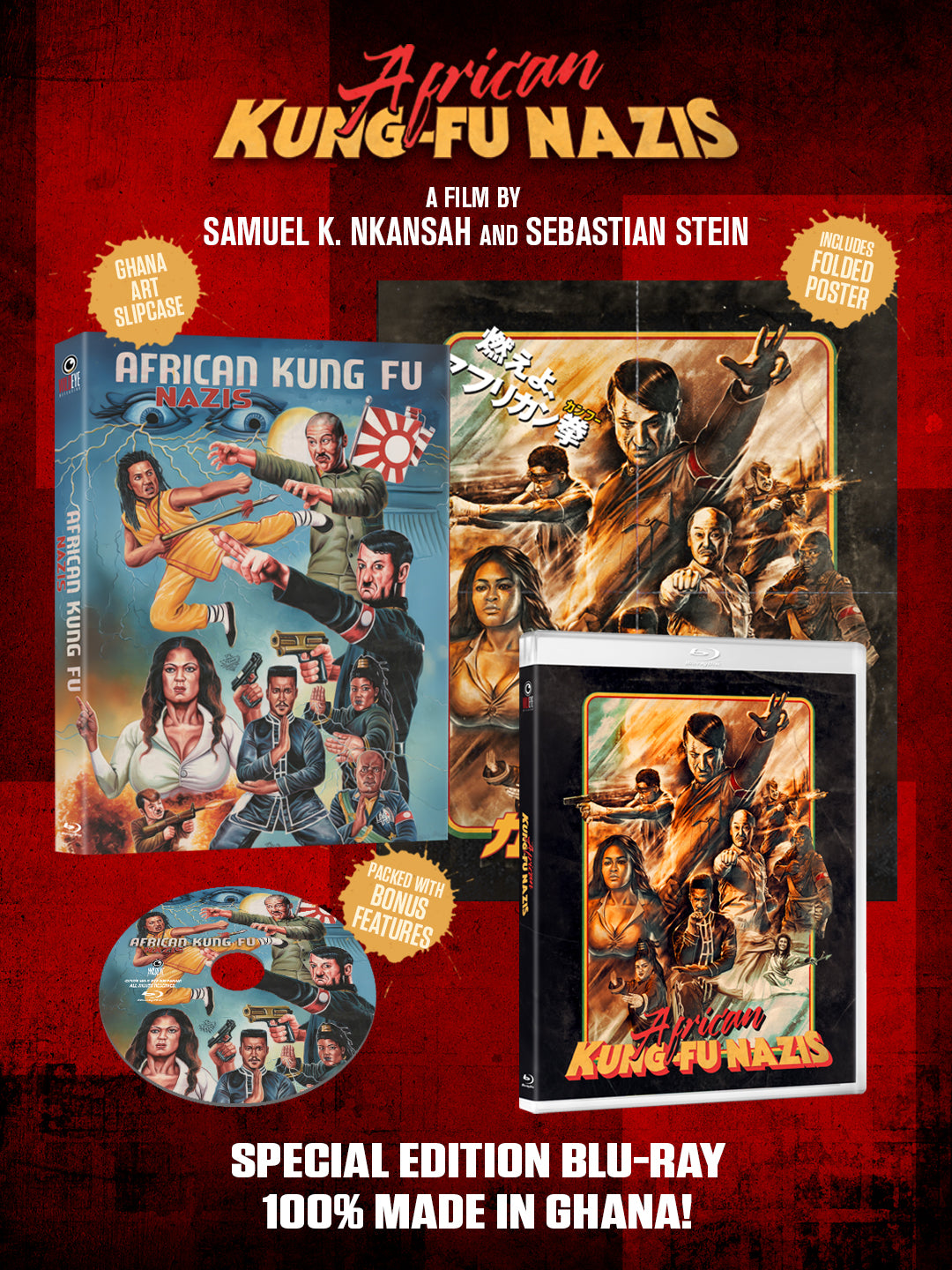 PRE-ORDER African Kung Fu Nazis (2019) LE Slipcase Wild Eye - Blu-ray