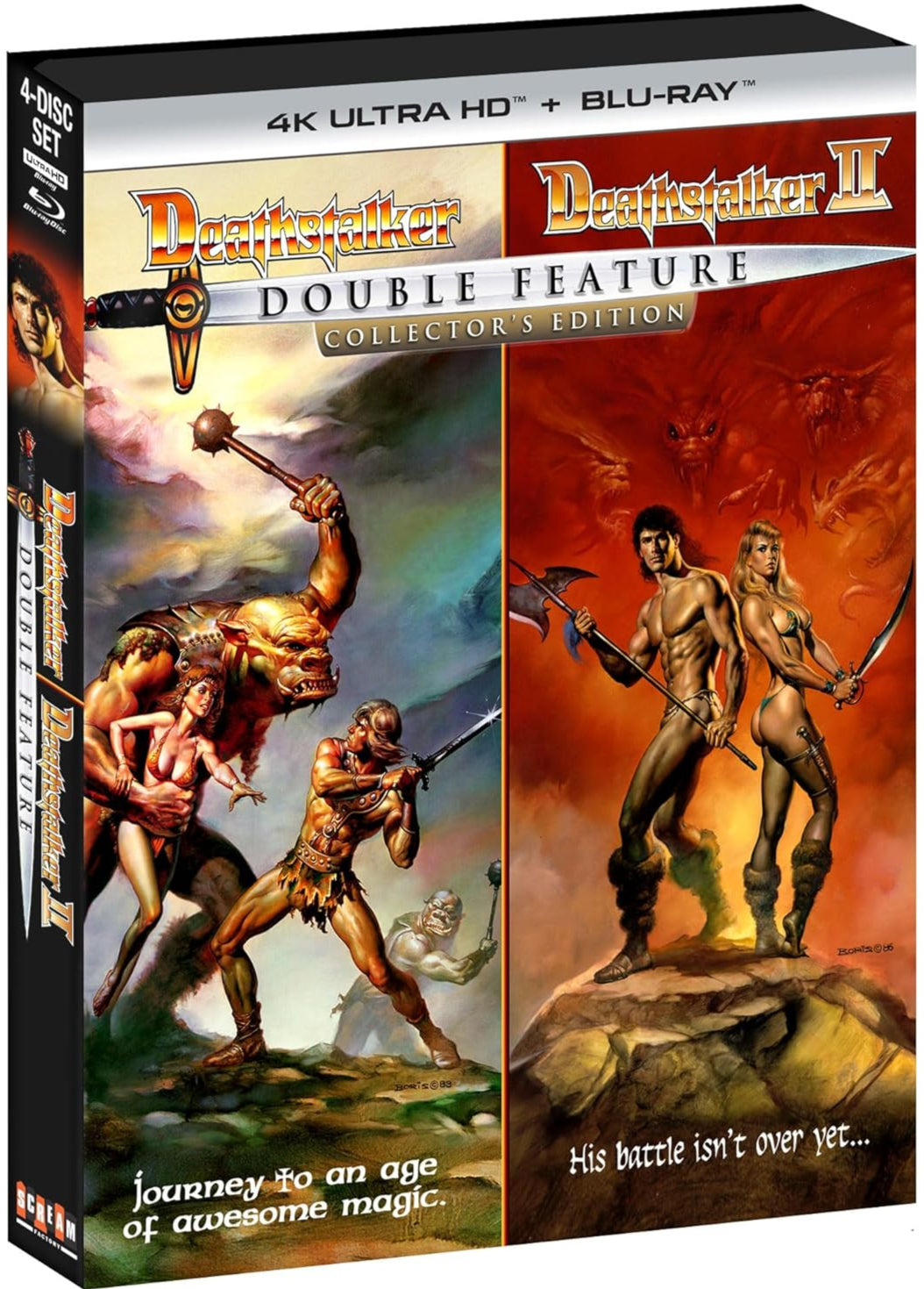 Deathstalker 1 & 2 ('83 & '87) LE Slipcover Scream Factory - 4K UHD / Blu-ray Region A