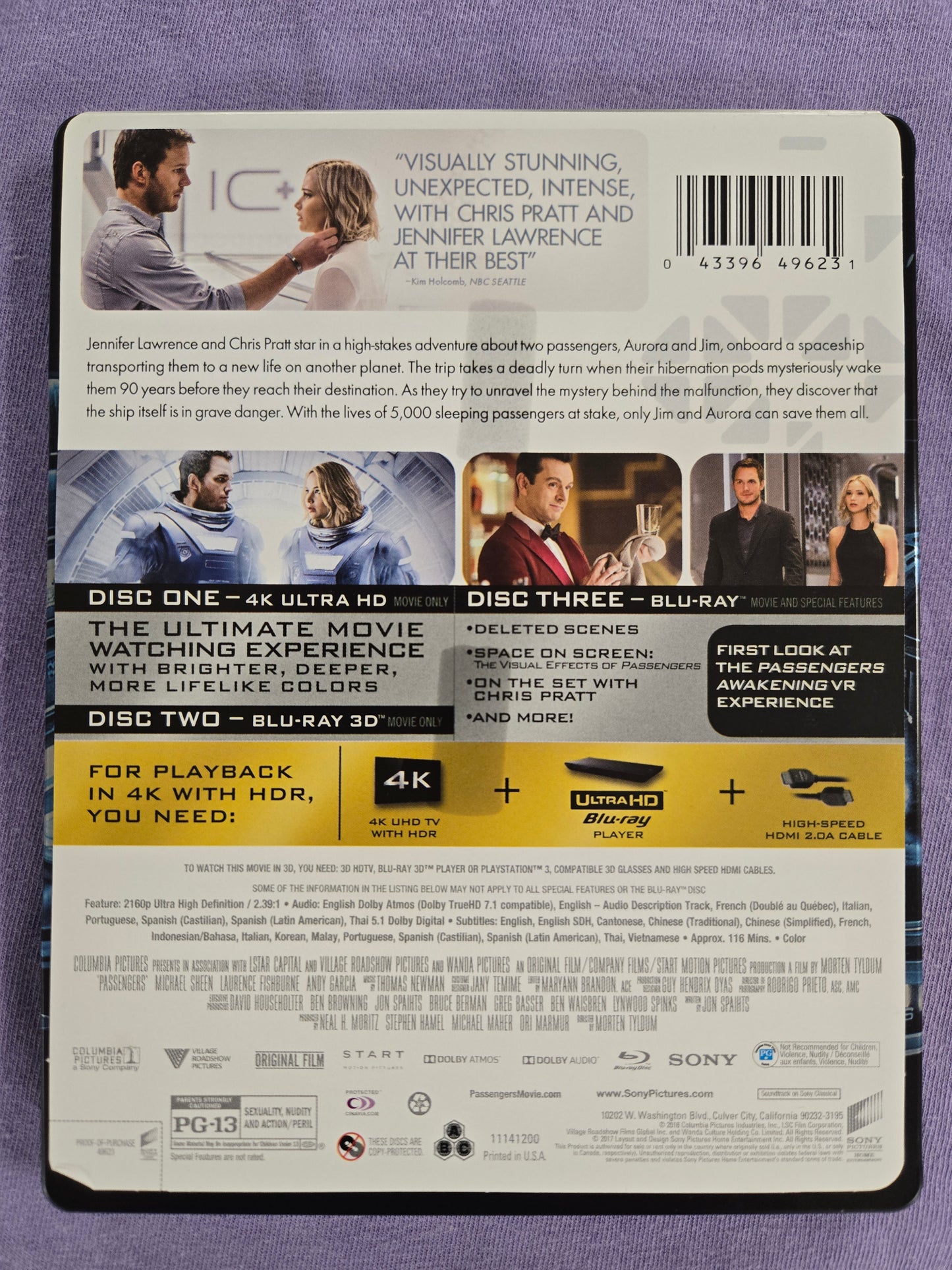 Passengers (2016) USED Steelbook - 4K UHD / Blu-ray / Blu-ray 3D