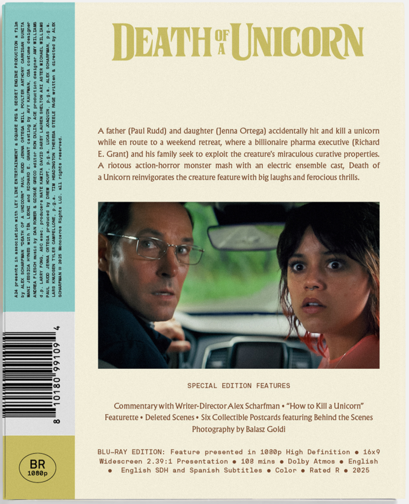Death of a Unicorn (2025) Digipak w/ Slipcase A24 - Blu-ray