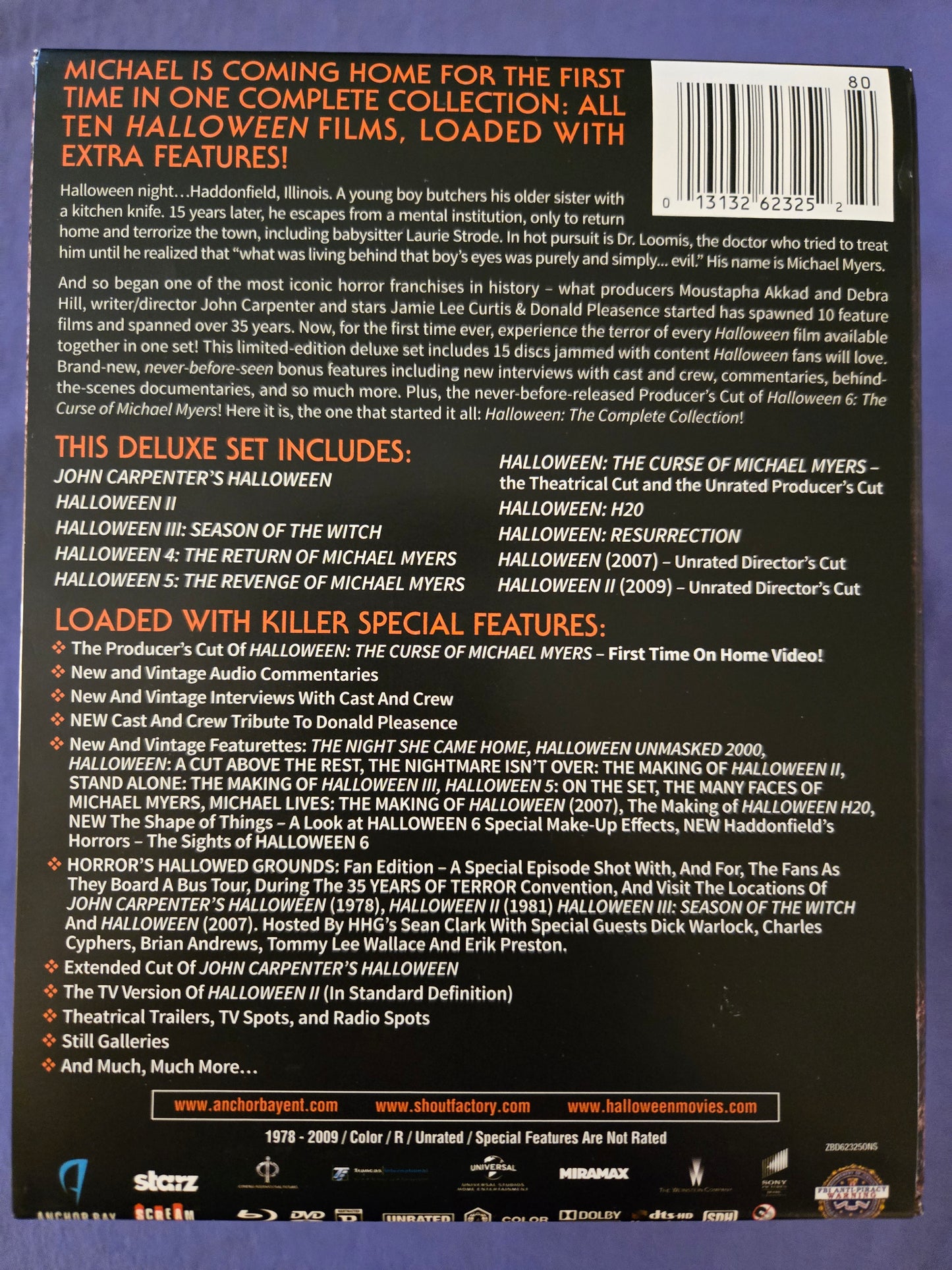 Halloween: The Complete Collection (Scream Factory) USED 15-Disc Box Set - Blu-ray *TEAR*