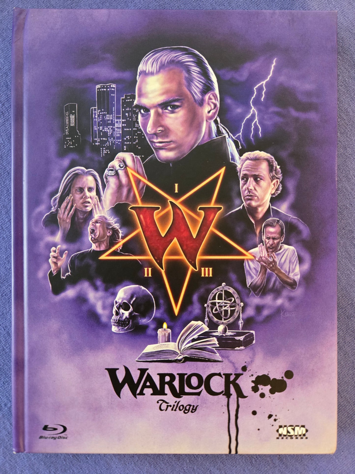 Warlock Trilogy (2019) USED LE 250 Mediabook Cover D - Blu-ray Region B *DAMAGE*