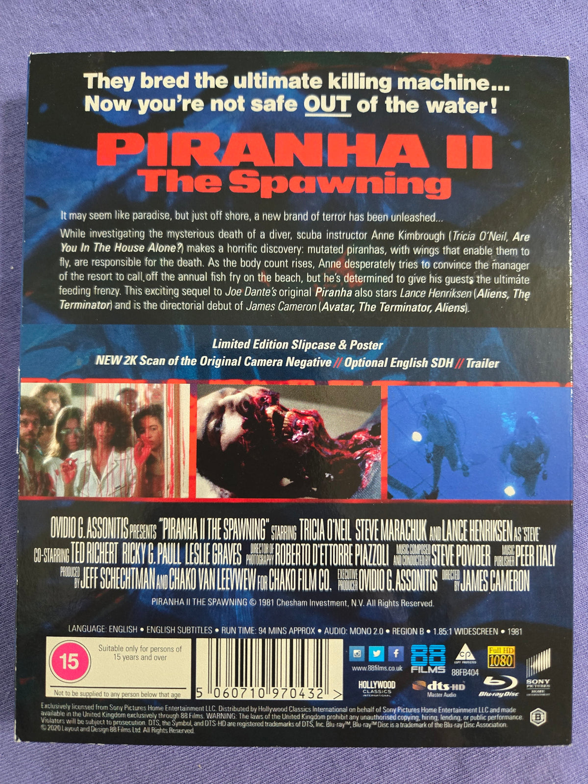Piranha II: The Spawning (1982) USED LE Slipcover 88 Films UK - Blu-ray Region B