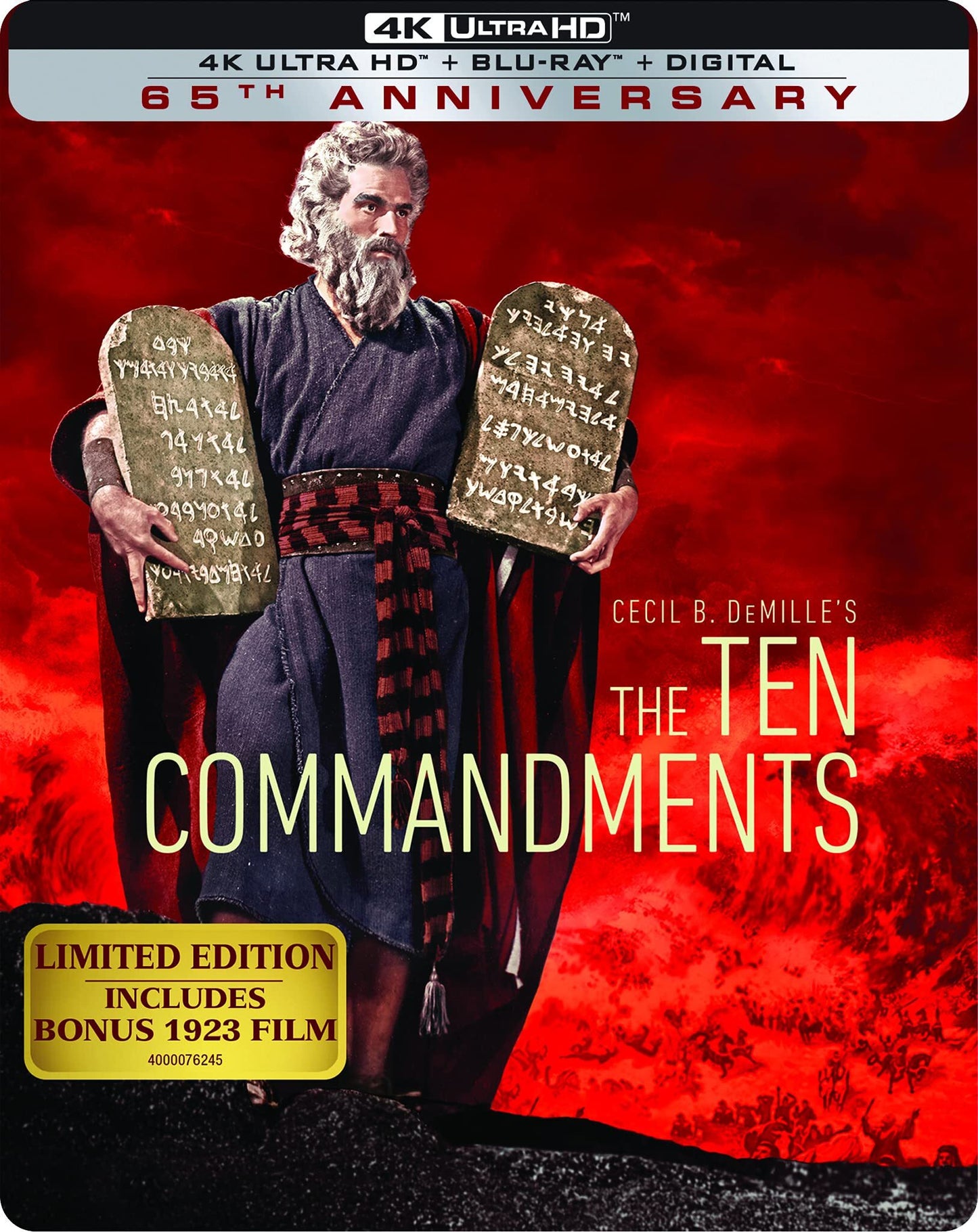 Ten Commandments (1956) Limited Edition Steelbook - 4K UHD / Blu-ray / Digital Code