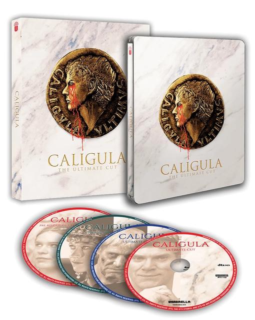 PRE-ORDER Caligula: The Ultimate Cut (1980) 4-Disc Steelbook w/ Slipcase Umbrella - 4K UHD / Blu-ray