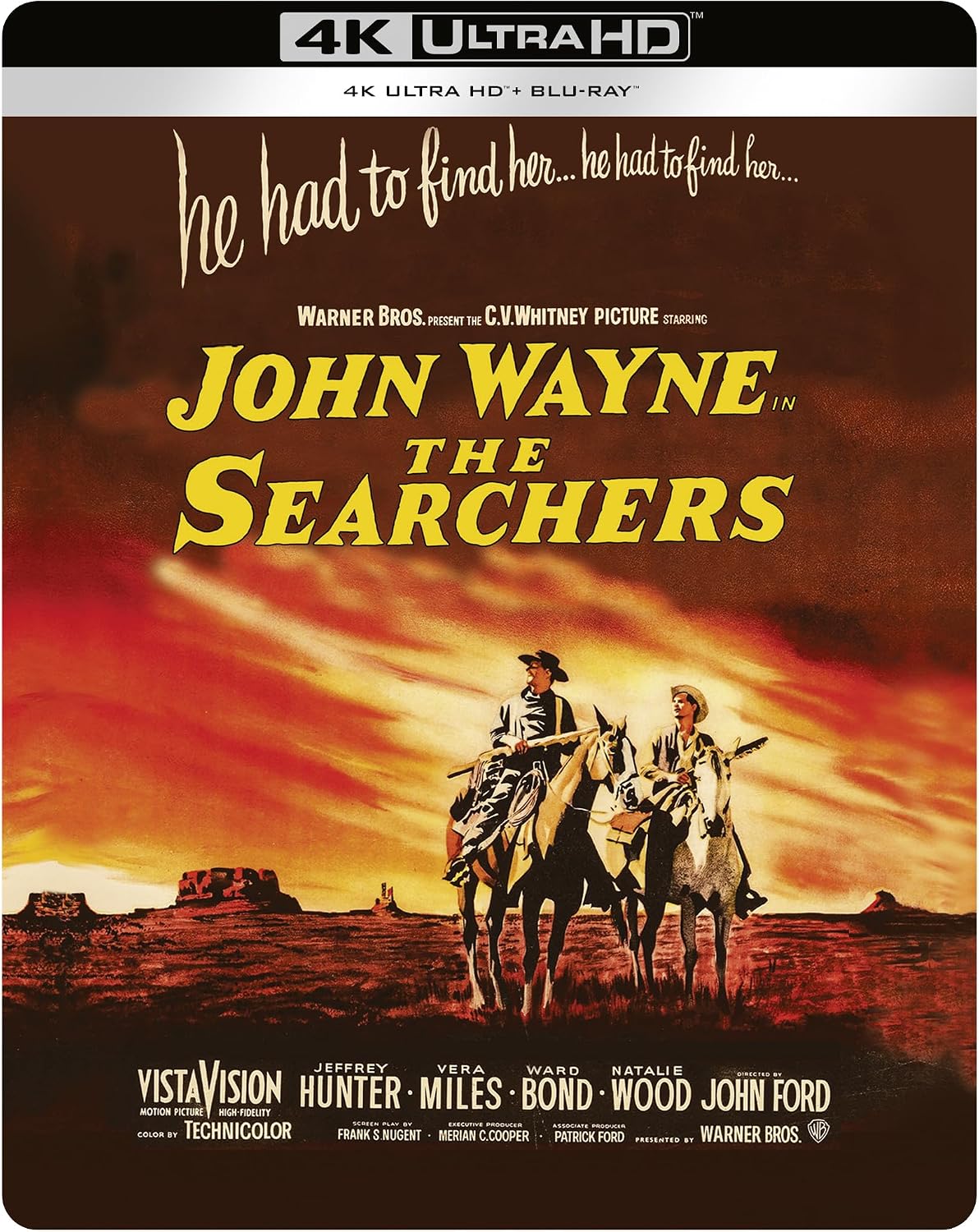 The Searchers (1956) UK Limited Edition Steelbook - 4K UHD / Blu-ray Region Free