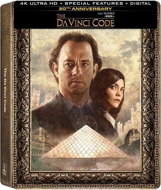 The Da Vinci Code (2006) 20th Anniversary Limited Edition Steelbook - 4K UHD + Blu-ray + Digital Code