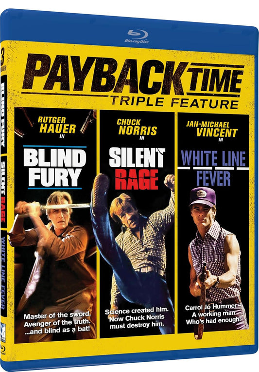 Payback Time: Triple Feature (Blind Fury / Silent Rage / White Line Fever) Mill Creek - Blu-ray