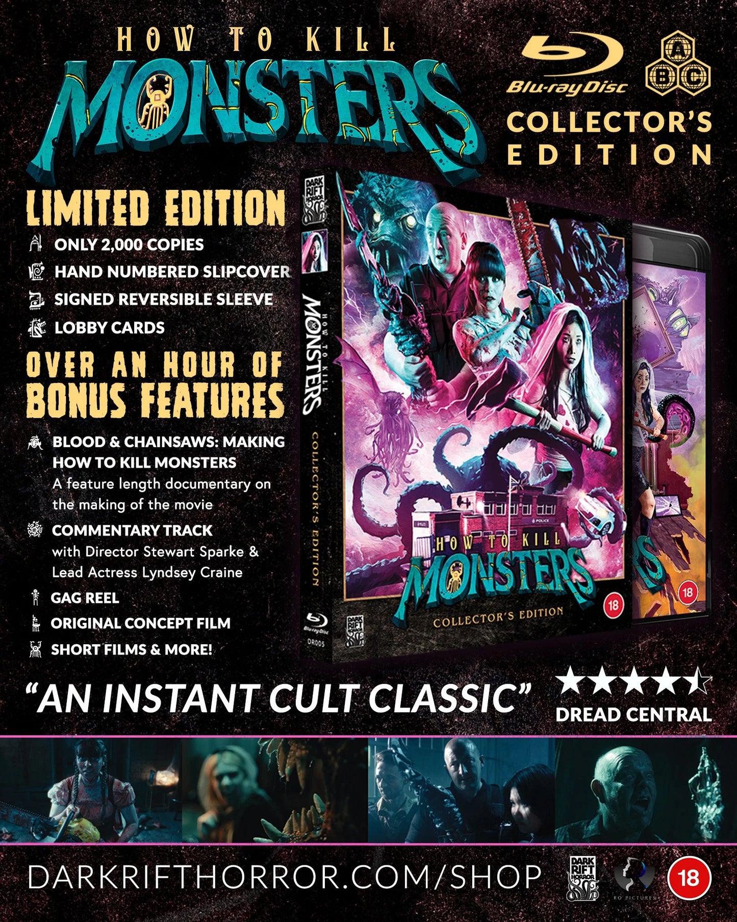 How To Kill Monsters (2023) LE Slipcover SIGNED Dark Rift - Blu-ray Region Free