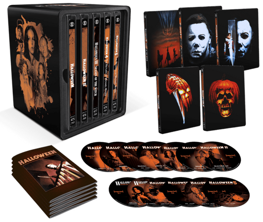 PRE-ORDER Halloween 1 - 5 ('78 - '89) Limited Edition Steelbook Library Case - Imprint - 4K UHD / Blu-ray Region Free