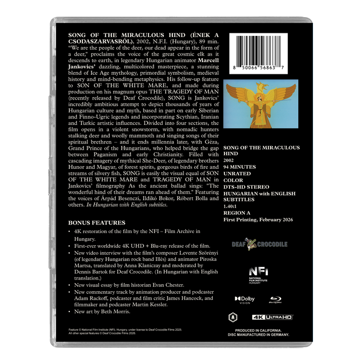 PRE-ORDER Song of the Miraculous Hind (2002) Deluxe Limited Edition Deaf Crocodile - 4K UHD / Blu-ray