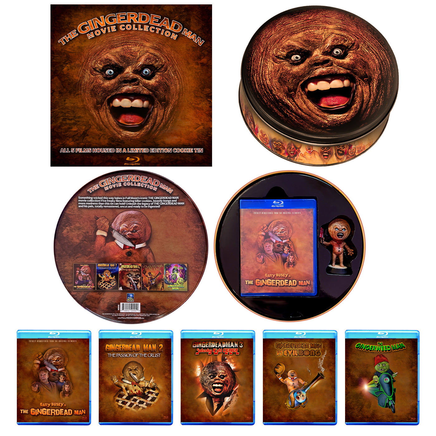 PRE-ORDER Gingerdead Man Movie Collection (5 Films) Limited Edition Cookie Tin - Blu-ray Region Free