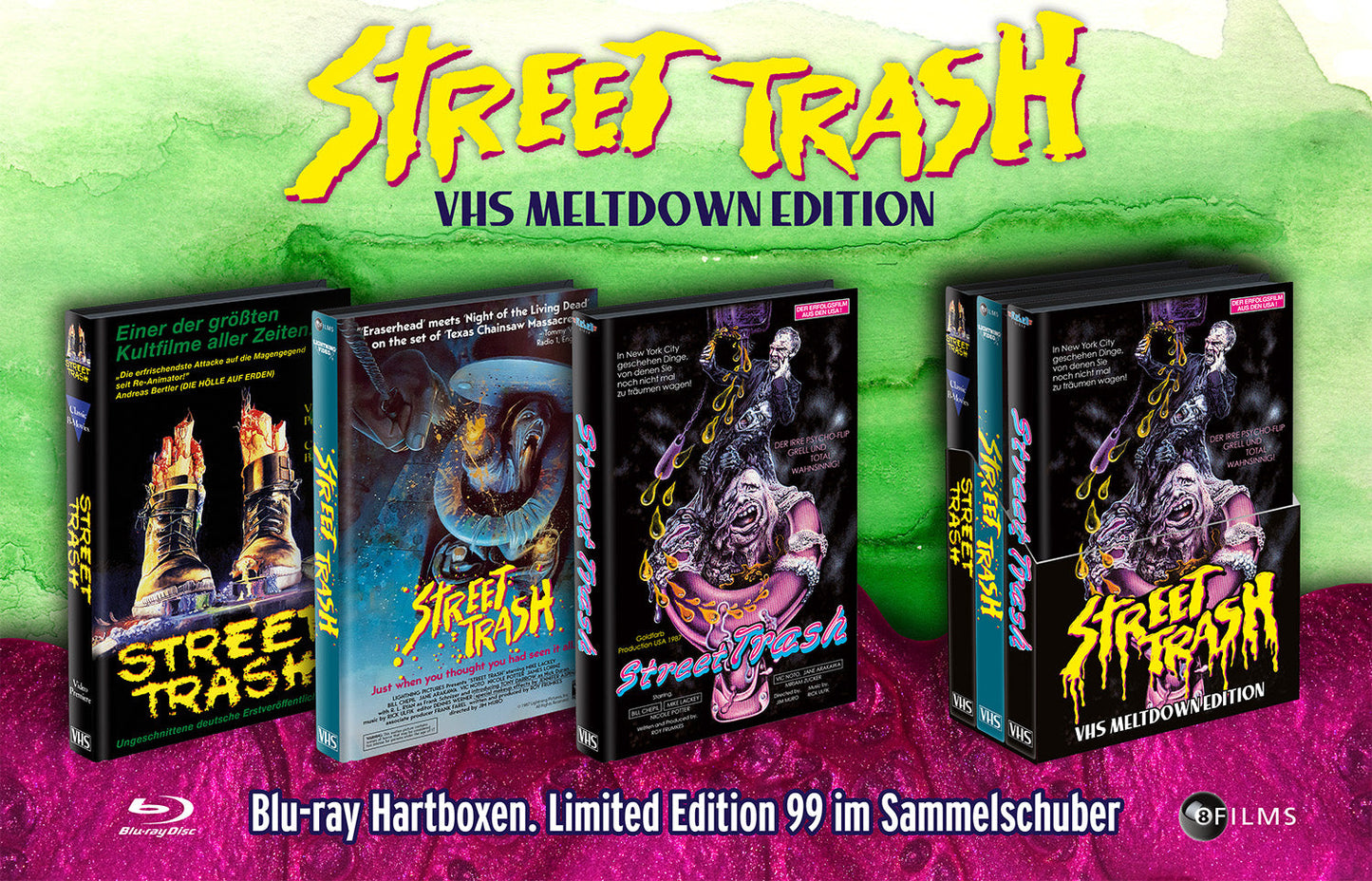 Street Trash (1987) LE 99 VHS Meltdown Edition 3x Large Hardbox Set - Blu-ray Region Free