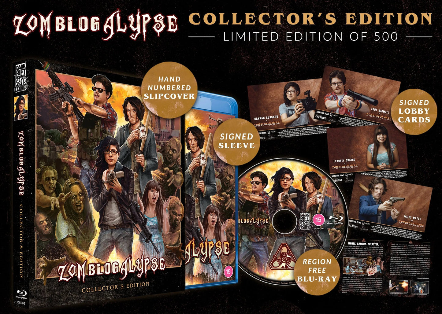 Zomblogalypse (2022) LE 500 Slipcover SIGNED Dark Rift - Blu-ray Region Free