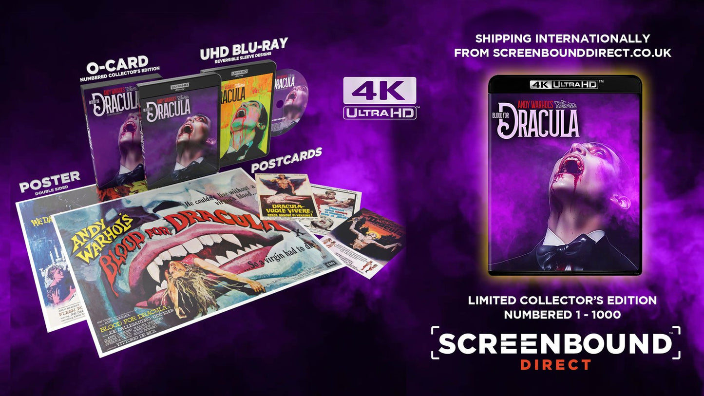 Blood For Dracula (1974) LE 1000 Slipcover Collector's Edition - 4K UHD / Blu-ray Region Free