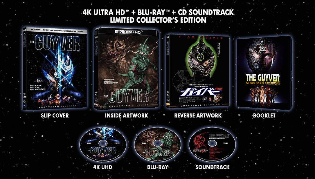 The Guyver (1991) 3-Disc Collector's Edition - CD Soundtrack / 4K UHD / Blu-ray Region A