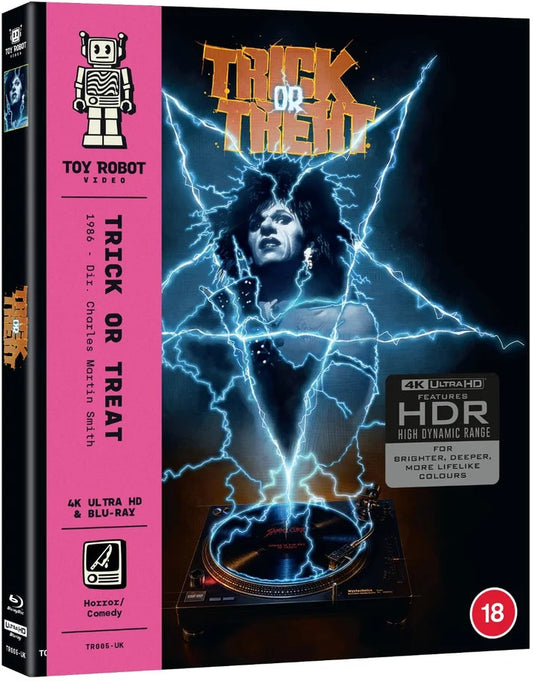 PRE-ORDER Trick or Treat (1986) LE Slipcover Toy Robot UK - 4K UHD / Blu-ray Region B