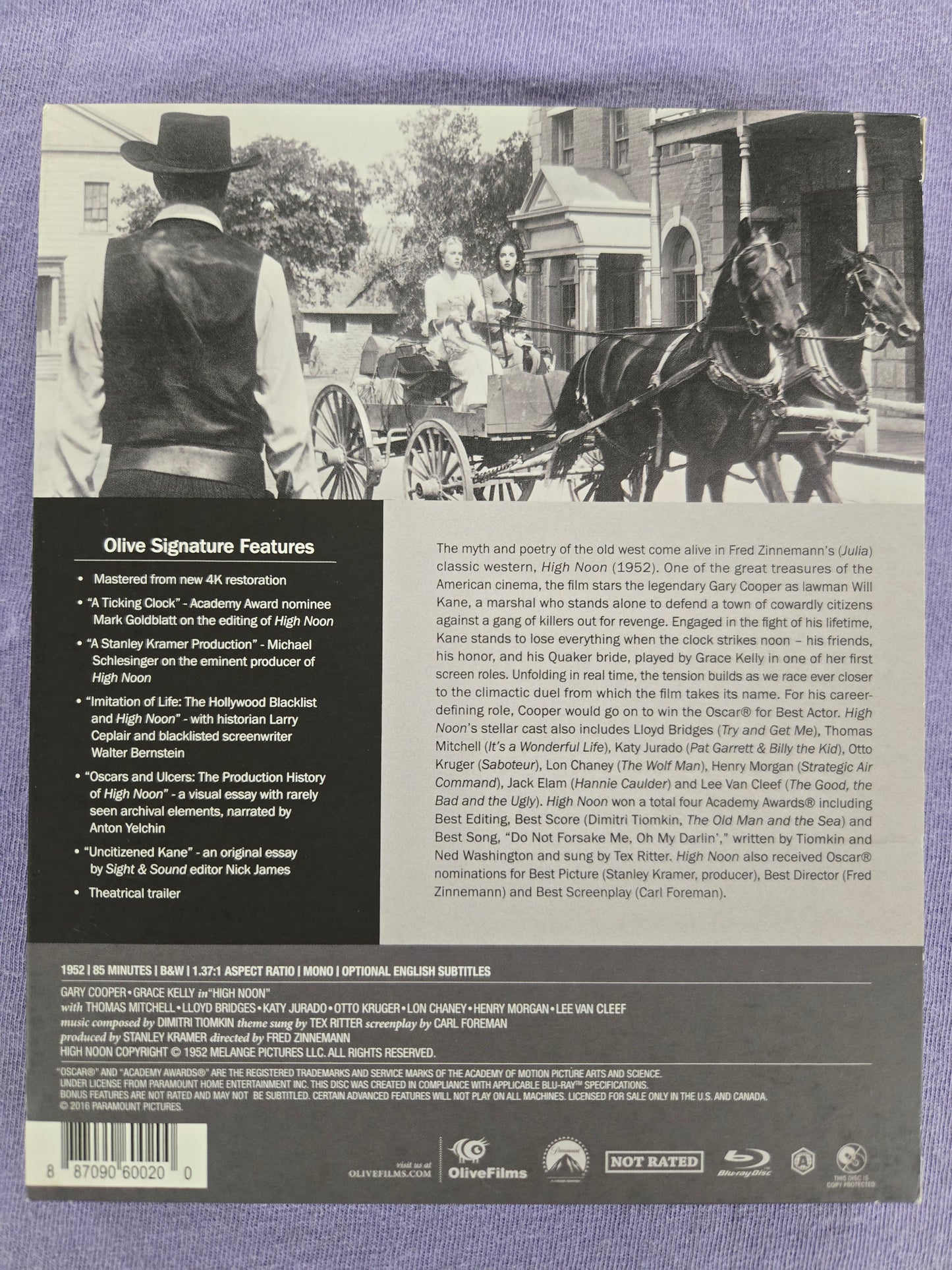 High Noon (1952) USED Slipcase Olive Films - Blu-ray