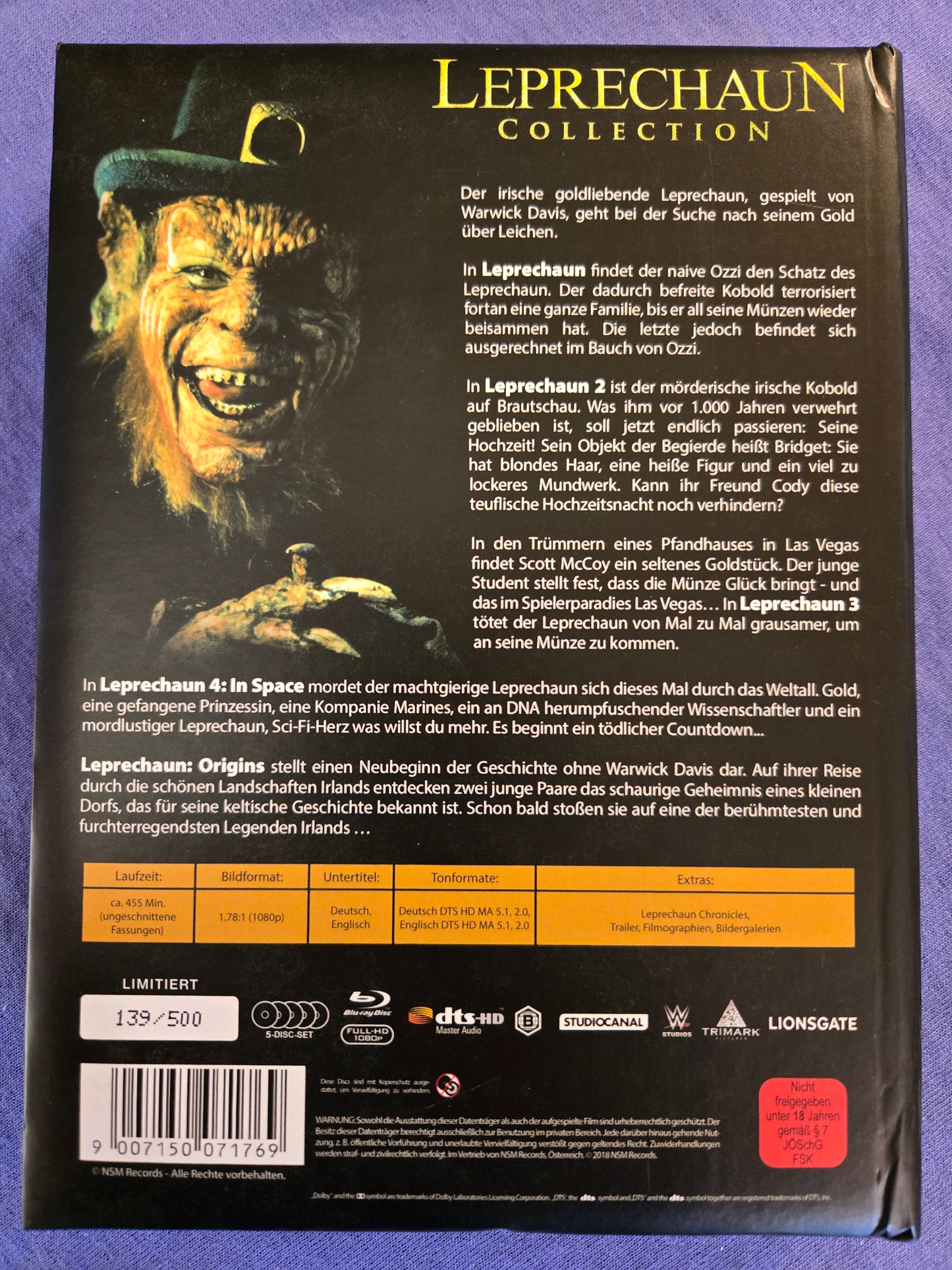 Leprechaun Trilogy (1993) USED LE 500 Padded Mediabook - Blu-ray Region B