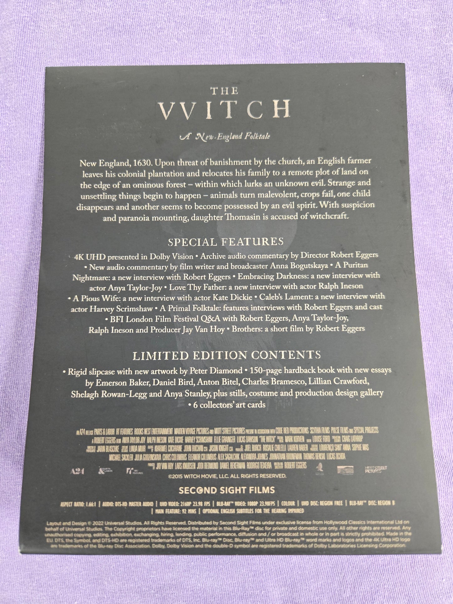 The Witch (2015) USED Limited Edition Second Sight - 4K UHD / Blu-ray Region B